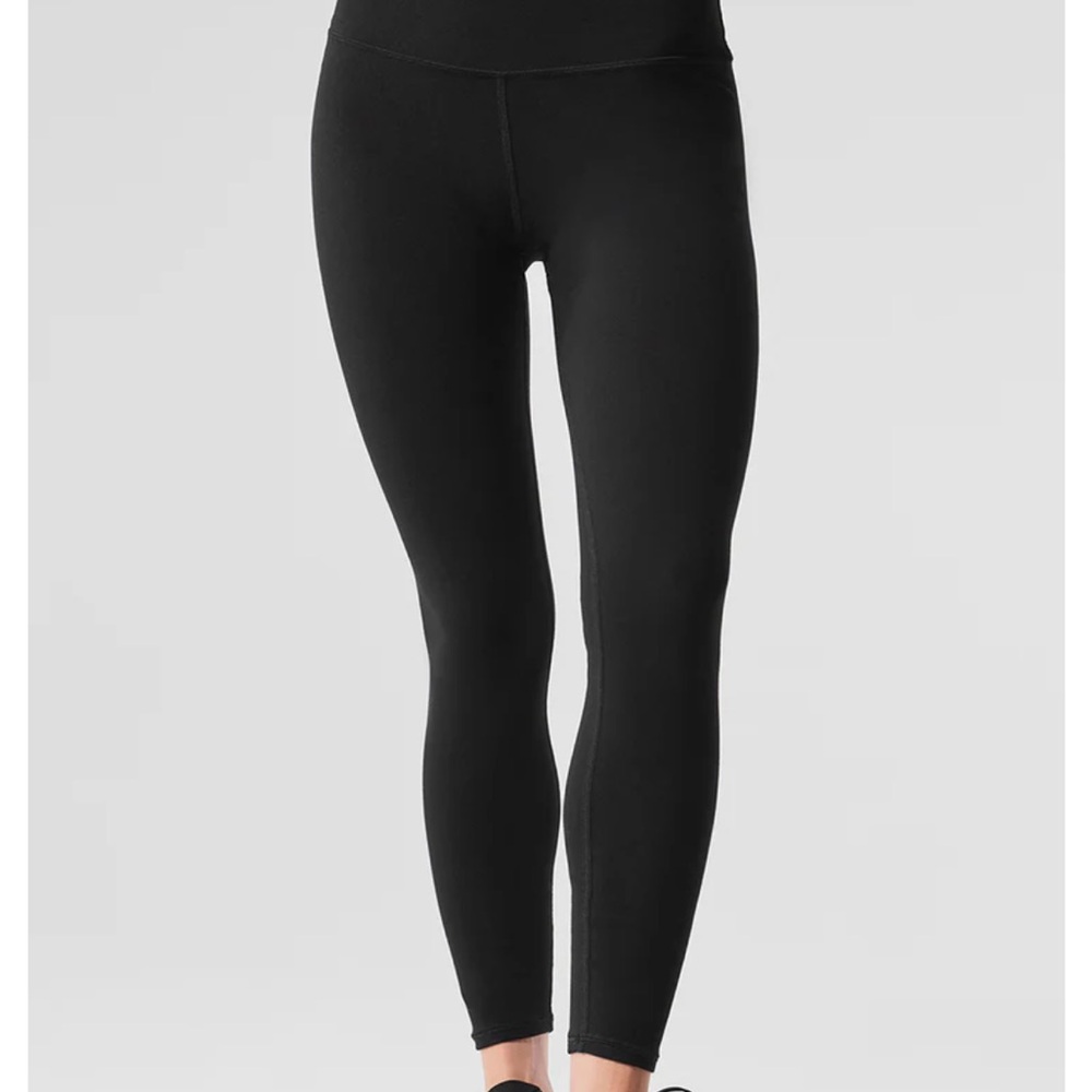 ALO Yoga Black AloSoft High-Waisted 7/8 Highlight Leggings
